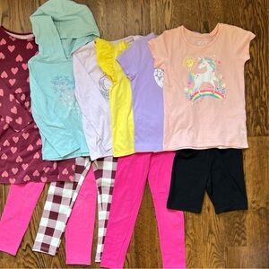 Spring/Summer 5T Girls Bundle 1 dr, 2 long-slves, 3 tshirts, 3 leggings, 2shorts